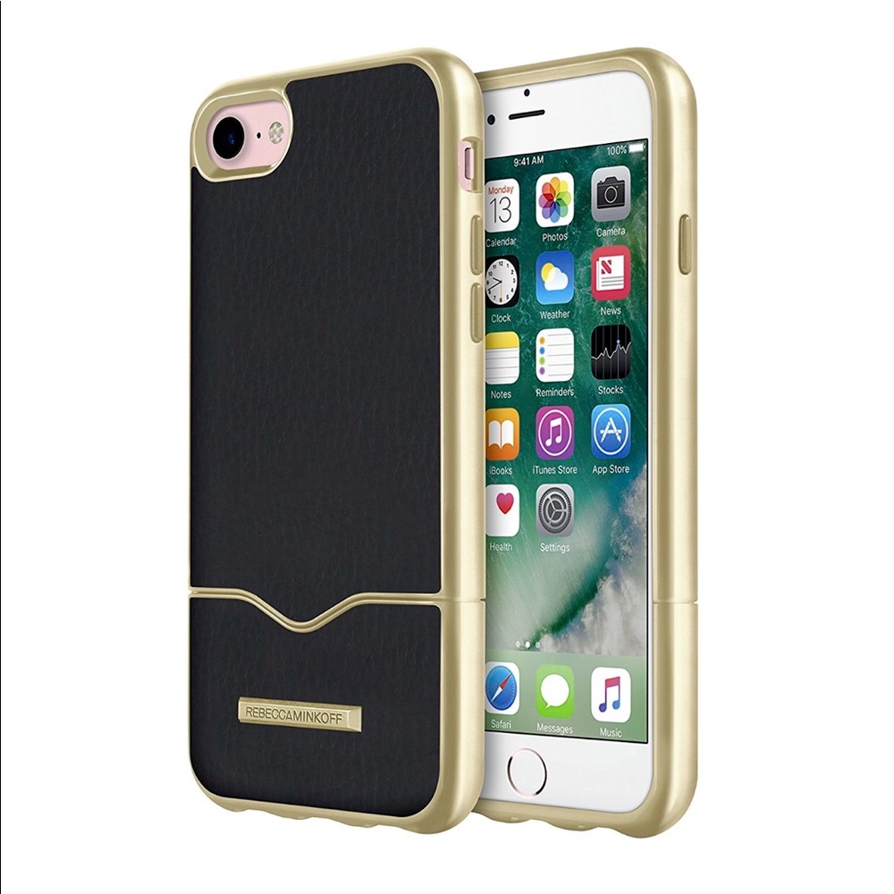 Rebecca Minkoff Black Leather iPhone 7 Case
